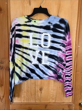 🪻5 for $35🪻 SELF💚E LOVE Tie-Dye Crewneck Long Sleeve Top